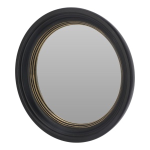 Set 3 oglinzi rotunde, decorative, cu rame negre și detalii aurii, 25.5 cm
