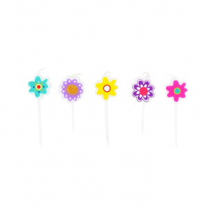 Set 5 lumânări Floricele Multicolor - Img 1