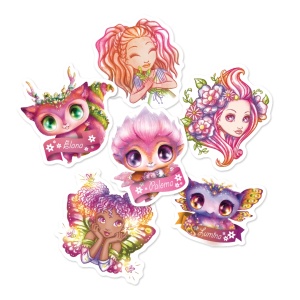 Set 50 stickere, din vinil, Nebulous Stars, Paloma & Elana