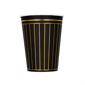 Set 6 pahare 260 ml negru-auriu
