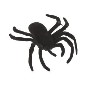 Set 6 păianjeni decorativi pentru Halloween, aspect catifelat, negri, 7 cm