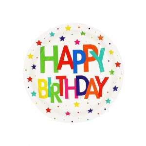Set 8 farfurii 23cm Happy birthday - Img 1