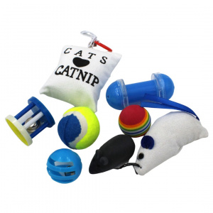 Set 8 piese pentru pisici culoarea albastru