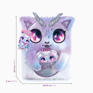 Set agendă pufoasă și mini carnețel, 25.4x20.3 cm, personaj Astria - Nebulous Stars