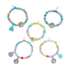 Set brățări Bluey cu 1500 mărgele, șnururi & charm-uri, Totum, 3+ ani