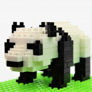 Set construcție Microbricks panda 157 piese
