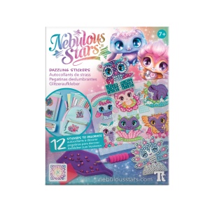 Set creativ 12 stickere strălucitoare cu diamante artificiale – Nebulous Stars, Dazzling Stickers, 7+ ani