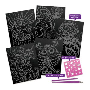 Set de Artă "Scratch & Sketch" cu Personajul Isadora – Nebulous Stars