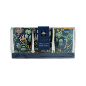 Set lumanari design floral albastru 5x6cm