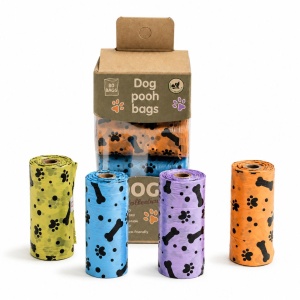Set of 4 hygienic bag rolls (80 bags total) for dogs, Pets Collection