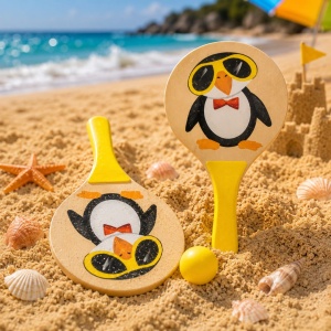 Set palete tenis pinguin pentru plajă