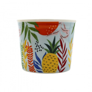 Set porțelan bol cu linguriță IceCream portocală - Img 3