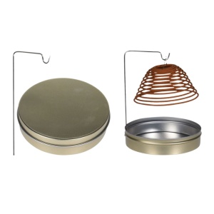 Set Spirală Anti-Țânțari cu Suport Metalic și Cutie de Depozitare – Citronella Outdoor, 3 bucăți