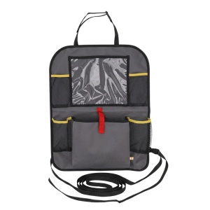 Shell car seat-back organiser with pockets, black, 44 x 56 cm