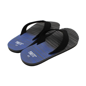 Șlapi flip-flop bărbați, Perletti, negru cu albastru