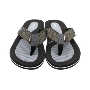 Șlapi flip-flop bărbați, Perletti, negru cu gri