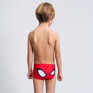 Slip înot pentru băieți, Spider-Man, design roșu cu dungi albastre laterale