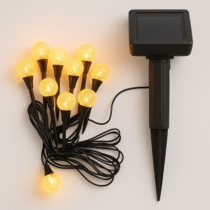 Set de lumini solare de grădină, tip ghirlandă cu 10 LED-uri IP44, 3.8M, 1.2v, Jumi