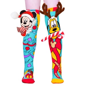 Șosete lungi colorate Madmia pentru fete fantasy Christmas Mickey and Pluto 3-5 ani