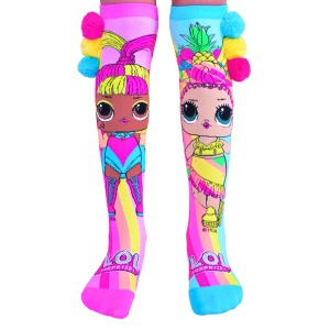 Șosete lungi colorate Madmia pentru fete LOL Chica&Glow 3-5 ani