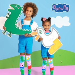 Șosete lungi colorate Madmia Peppa Pig & George unisex 3-5 ani