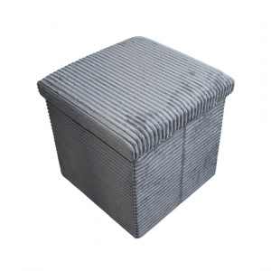 Taburet cu spațiu depozitare 38x38x38 cm reiat mare gri