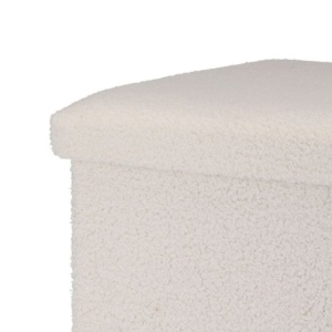 Taburet pliabil cu spațiu de depozitare - Storage Solutions®, tip cutie, otoman, culoare alb, 38x38x38 cm