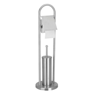 Suport pentru hârtie igienică, cu perie pentru toaletă, din inox, 78 cm