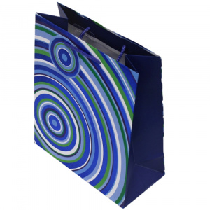 Punga cadou hartie M CIRCLES BLUE
