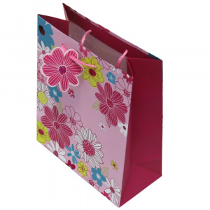 Punga cadou hartie M FLORAL PINK