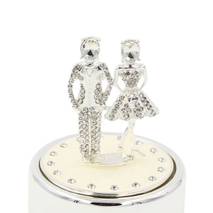 Cutiuță Muzicală AZAY – Cuplu Elegant cu Cristale, Design Romantic, Cutie Premium Inclusă