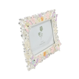 Ramă Foto AZAY cu Flori și Fluturi, 15x10 cm, Ramă Foto Decorativă cu Cristale, Cadou Elegant Femei, Cutie Cadou Inclusă
