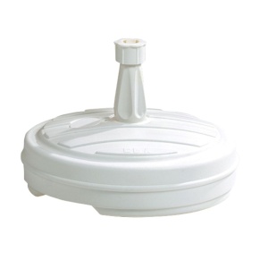 Bază parasolar rotundă, alb – suport umbrelă grădină stabil, pentru terasă și exterior