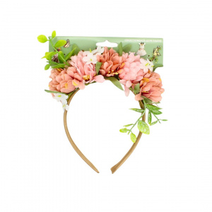 Coroniță păr culoarea crem cu floricele 