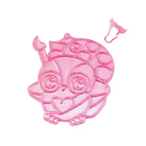 Breloc DIY Genie Pets – model Bufniță – pictură cu cristale colorate, Activitate creativă pentru copii 3+, Whimsy Workshop