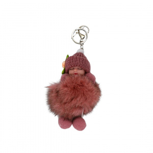 Breloc puf roz model bebeluș adormit