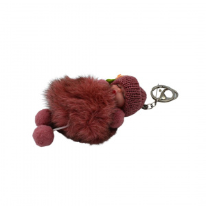 Breloc puf roz model bebeluș adormit