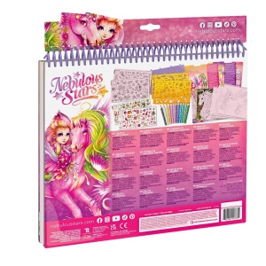 Caiet de schițe creativ, Forest Nebulous Horses, Nebulous Stars - 250 stickere, 80 șabloane, 12 creioane colorate și 35 pagini de schițe