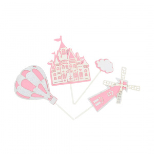 Cake Topper pentru tort cu model Wanderland roz