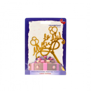 Cake Topper tort La Mulți Ani infinit auriu - Img 2