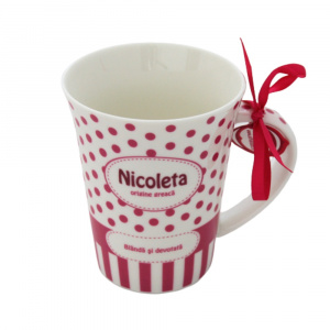 Cană din porțelan personalizată Nicoleta