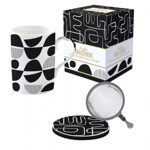 Cană porțelan Atmosphere Graffiti cu capac și infuzor 350ml - Img 2