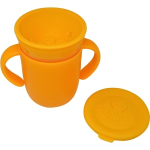 Cană silicon pentru bebeluși, 350ml, OrangieFly, Frootimals