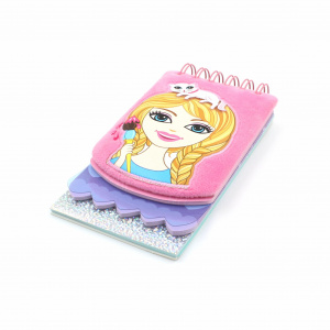 Carnețel, roz, 3D, Fetiță cu pisicuță, 120 pagini