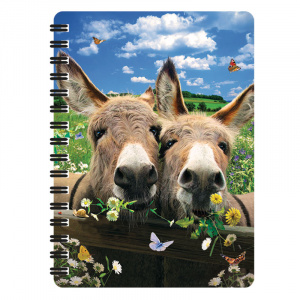 Carnețel zoo cu spirală 3D "LiveLife - Donkeys"
