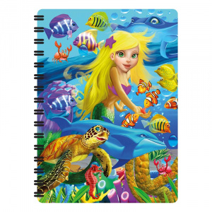 Carnețel zoo, cu spirală, 3D, "LiveLife - Mermaid magic" - Img 1