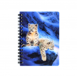 Carnețel zoo cu spirală 3D "LiveLife - Snow leopard cubs"