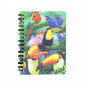 Carnețel zoo, cu spirală, 3D, "LiveLife - Toucan paradise"