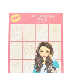 Carte de colorat, luxury, Besties, 24 file, model prințesă cu cățeluș
