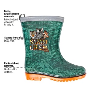 Cizme din cauciuc pentru băieți, Perletti, model Safari, colecția Cool Kids